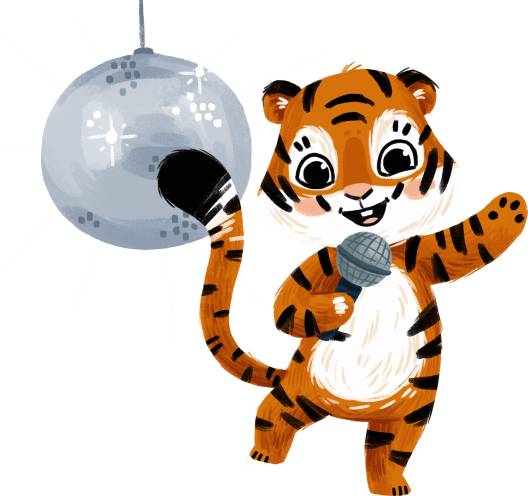 Kindermusik Disco, Kinderdisco zum Tanzen und für die Party und Der Kinderlieder LiederTiger singt Kindermusik
